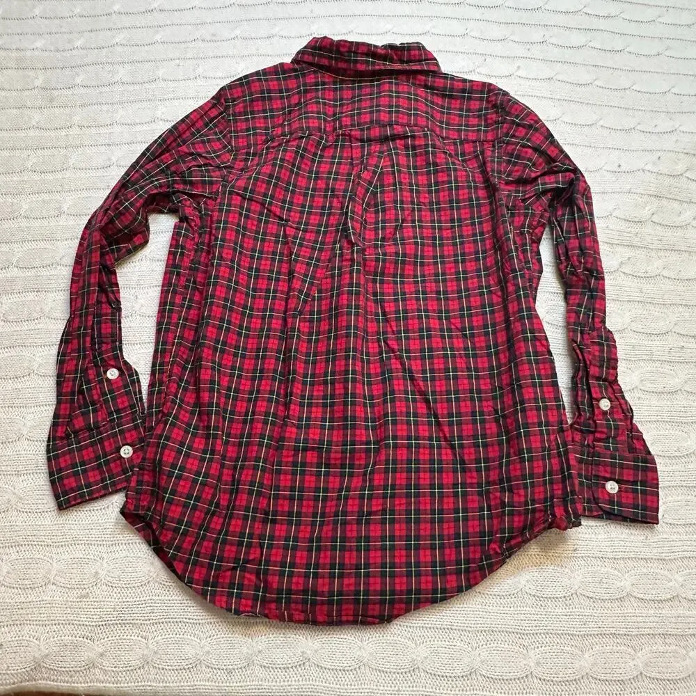 Ralph Lauren Red and Green Plaid Button Down Shirt sz 6 Oxford Shirt